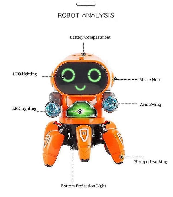 robot intelligente legetøj mini dansende lys pædagogisk gående syngende