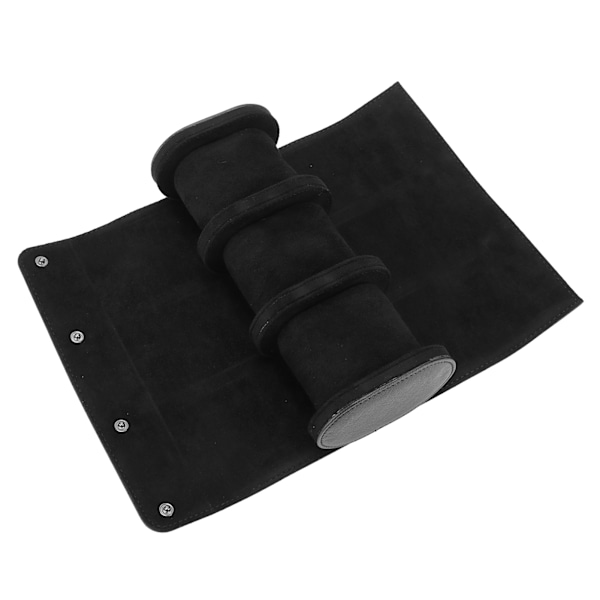 3 Fack Professionell PU Läder Klockförvaringslåda Resa Portabelt Klockfodral Organizer