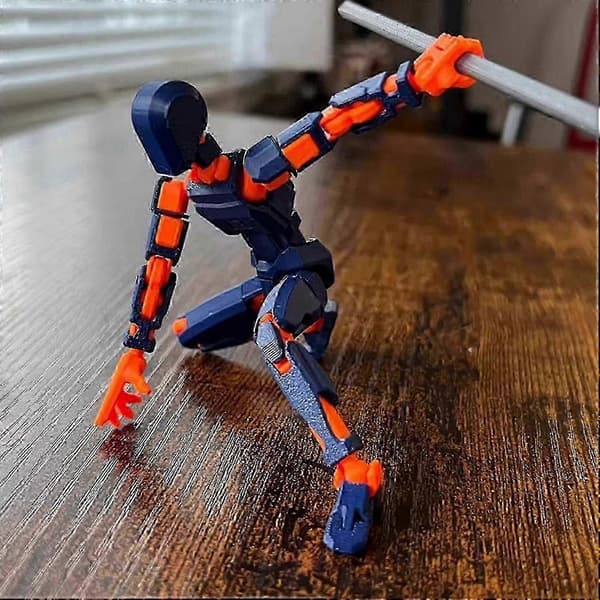 T13 Robot Actionfigur - 3D-printet samleobjekt til sci-fi-fans orange blue