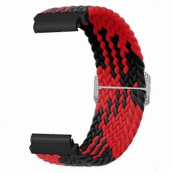 Justerbart sportsarmbånd i nylon med 20 mm PC-stik til aktivitetsmåler Red Black