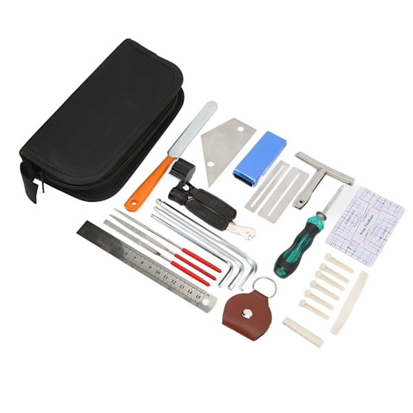 36st Gitarrreparationsverktyg Kit Setup Underhåll Strängbyte Stämnyckel Nivelleringslinjal