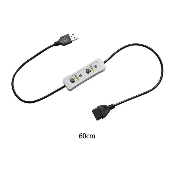 USB-timerkontakt forlængerkabel 60 cm strømforsyningsledning til skrivebordslamper Musta 60cm