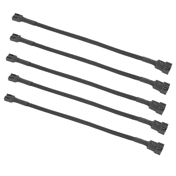 5 stk. 4-Pin Forlængerkabel til Computer Bundkort CPU Blæser PC Flettet Reb Adapter