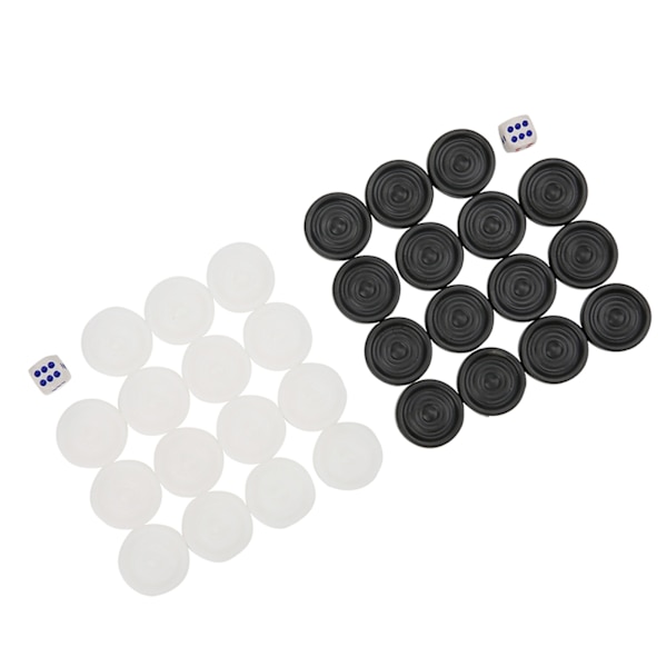 22mm Plast Sort Hvid Backgammon Brikker Spil Brikker Sæt Børn Legetøj