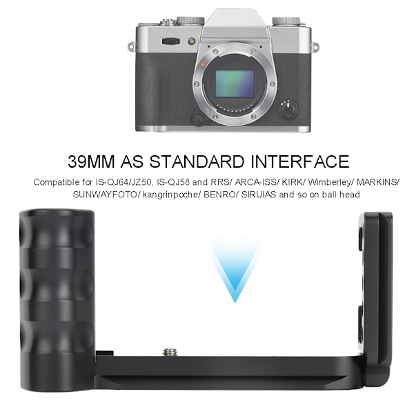 Metall Snabbkoppling L-platta Fäste Handgrepp Hållare för Fuji XT10 XT20 XT30 Kamera
