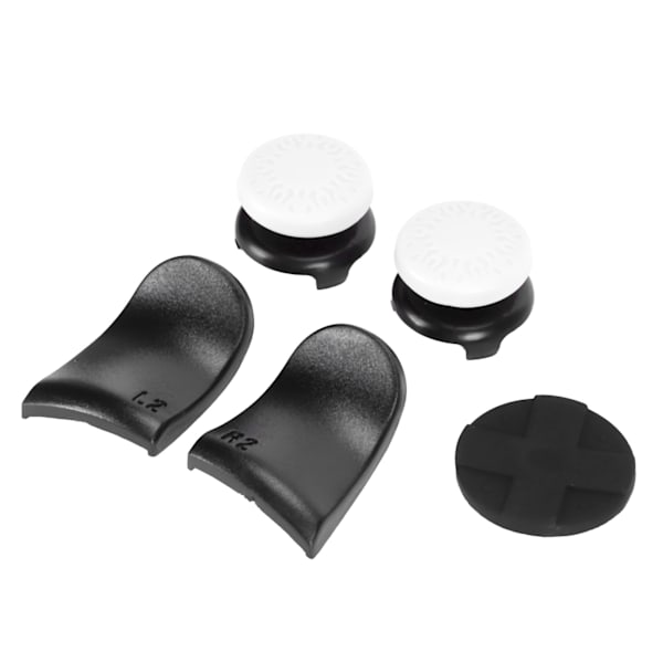 5-i-1 Tommelfingergreb Nøglehætte Joystick Cover L2 R2 Trigger Extender til PS5 Controller Hvid