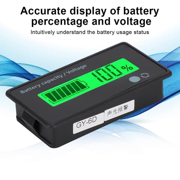 GY-6D PCB HTN Ljud-ljus Alarm Batterikapacitetsmonitor Indikator Display 12-84V (Grönt Ljus)