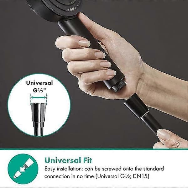 Universell duschslang, 1,50 m, med vridskydd, flexibel duschslang med veckskydd, inklusive brickor black