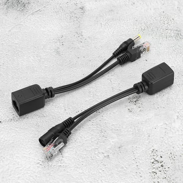 5 par Power Over Ethernet POE Splitter Adapter Injektor DC12V til IP-kamera Sort
