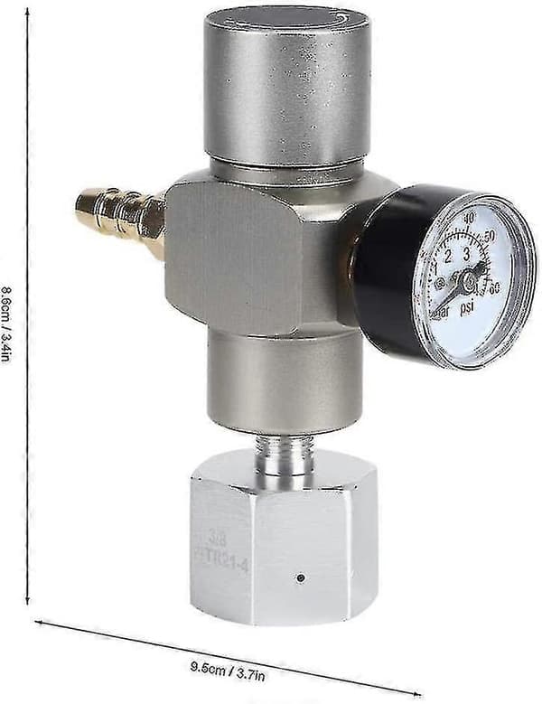 CO2-trykregulator, 2-i-1 mini CO2-gasregulator sodatrykmåler med 3/8 tommer til TR21.4-adapter til Sodastream den bedste