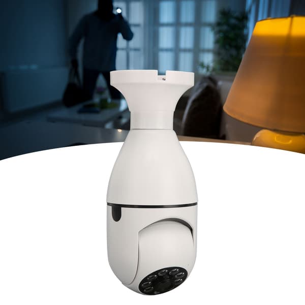 360 Graders Panorama HD Mörkerseende Trådlös Glödlampa Säkerhetskamera för Hemmet