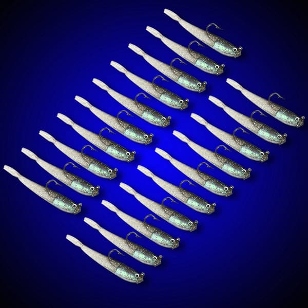 10kpl 7,5cm 3D Silmät Silikoni Pehmeä Syötti Jigipää Kalastussyötti Terävällä Koukulla