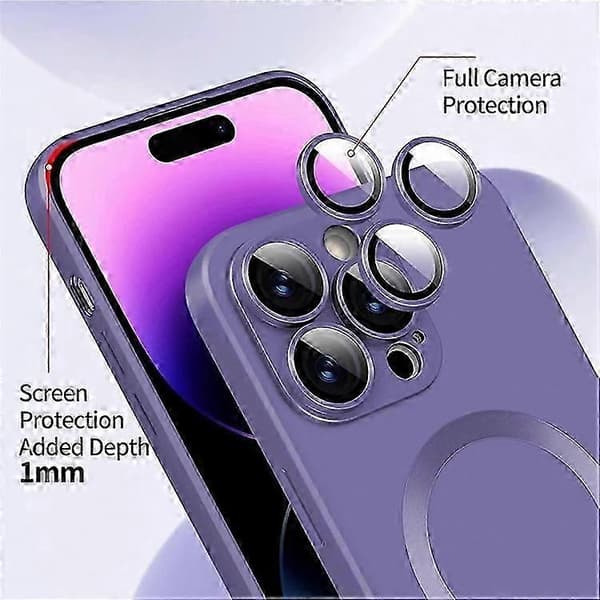 Kompatibel med iPhone 16 Pro-etui Kompatibel med MagSafe Ridsefast TPU-telefoncover LightBlue