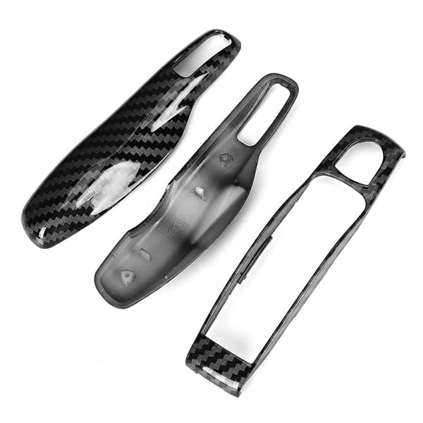 3st/set Kolfiberstil Bilnyckel Trimskydd Passar Porsche Cayman/Macan/Boxster