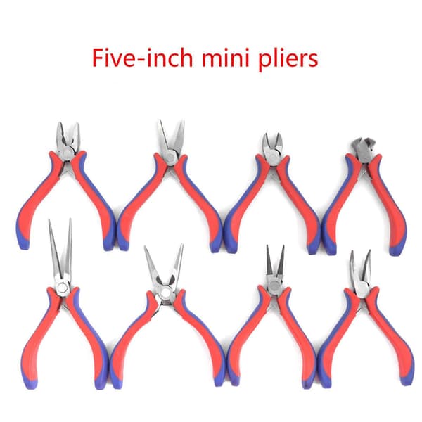 tums långspetsiga minitänger Lätt multifunktionell vikt Smyckestillverkning Rund platt långspetsig böjd spets Needle nose pliers