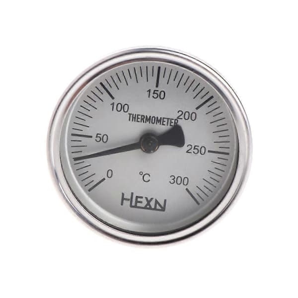 Rustfrit stål bimetallisk termometer 1/4PT gevind L=100mm 0~50~300℃ WSS-303 til rørledning 2-tommer diameter 100 degree
