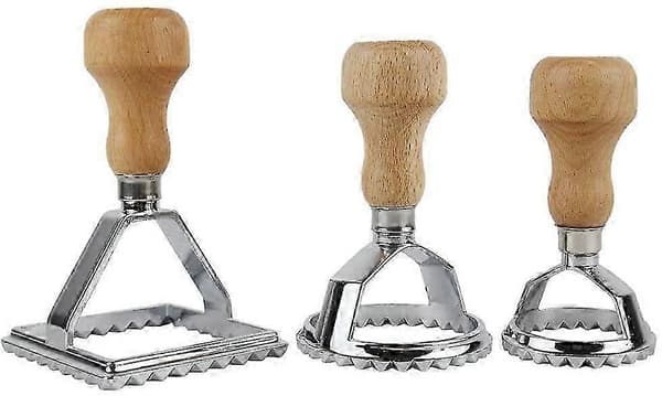 Set med 3 ravioli-skärare, vändformar, pastamaskin, dumplingmaskin, paj