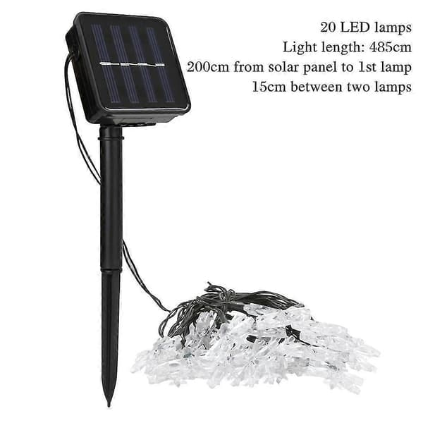 solar snefnug lyskæde 20led fe-lyskæde juledekorationslys