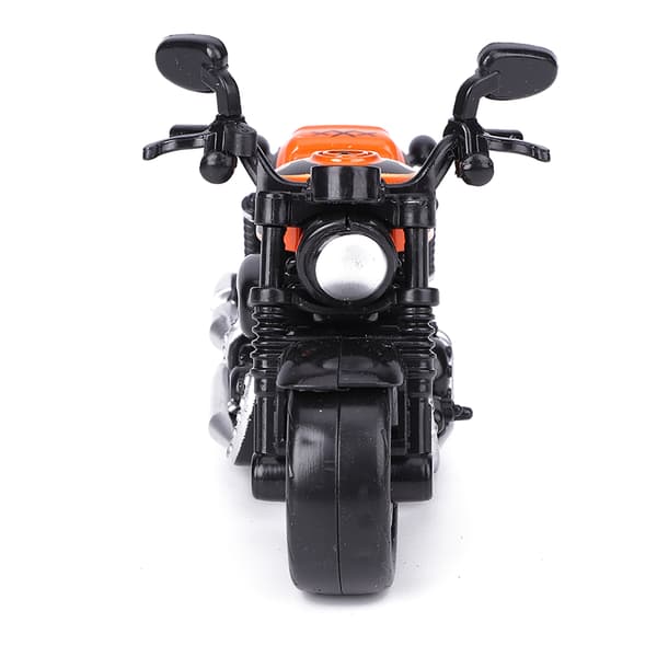 Leksaksmodell av legerad motorcykel, högt simulerad, barnleksak med dragfunktion (Orange)