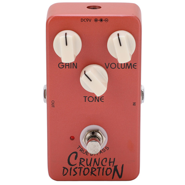 Distortion Pedal Mörkröd Metall Klassisk Brittisk Rock Monoblock Gitarr Effektpedaler True Bypass