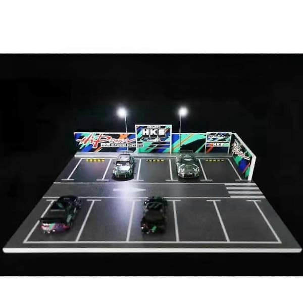 1/64 Parkeringsplads Display Case DIY Samleobjekter Diorama Bil Udstillingsmontre til Biler Hks 30cmx30cm