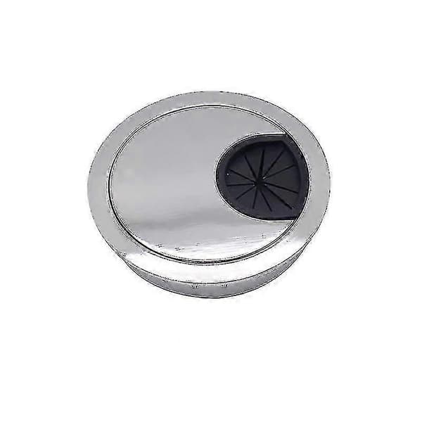 Skrivebords Kabelhul Dæksel - Kontor Grommet og Bord Kabeludgangsport bright chrome 60mm