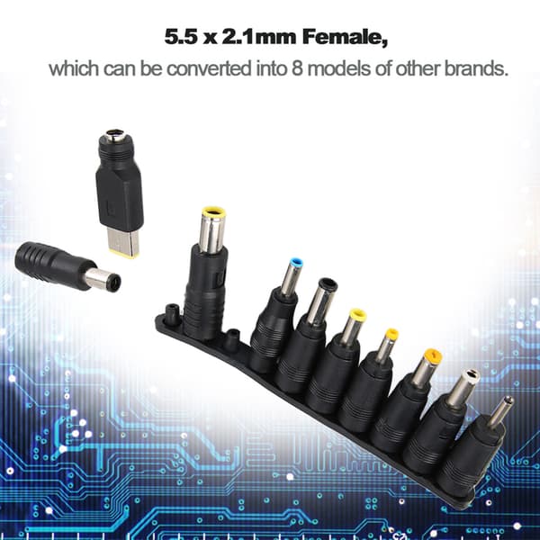 10 st DC 5.5MM Universell Multifunktionell Notebook Laptop Strömförsörjning Laddare Adapterkontakt