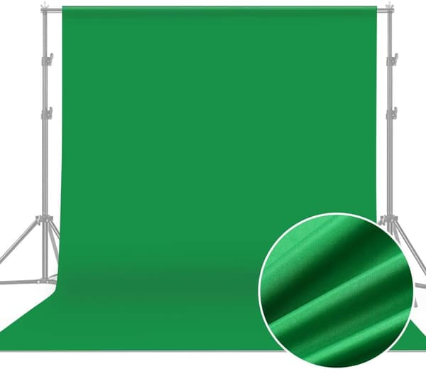 【03】x 3 m Professional Green Screen Background, Studio Photography Backdrop, Washable Durable Polyester-Cotton Fabric Seamless One-Piece Design