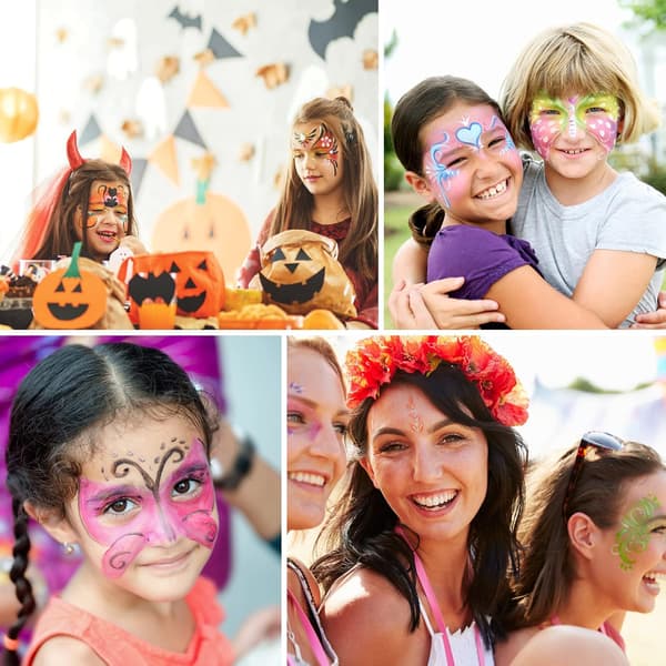 Ansigtsmalingssæt, makeup-palette til børn, velegnet til musikfestivaler, fester, halloween, rollespil