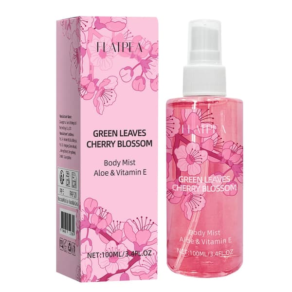 Grønne blade kirsebærblomst kropsspray, kvinders sprayparfume rose jasmin duft alkoholfri langvarig duft