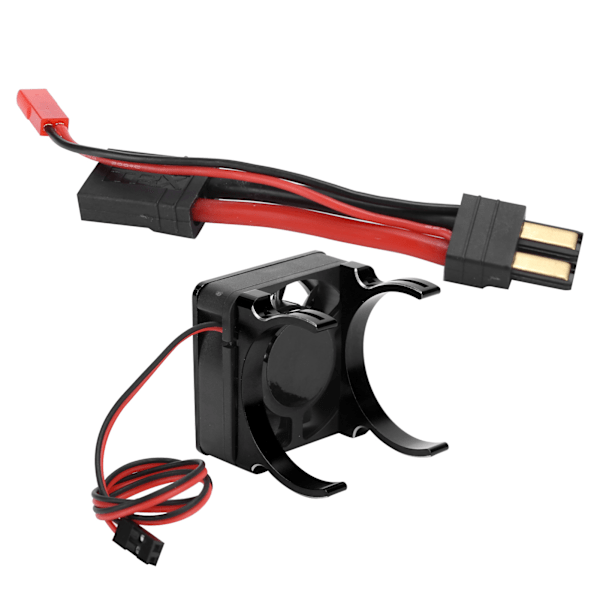 540/550 Motor Køleventilator Radiator med Stikkabel Passer til Traxxas RC Bilmodel Sort