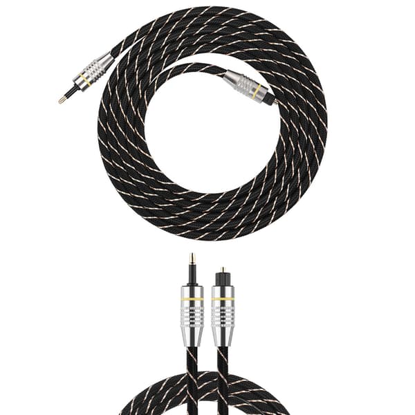 Toslink til Mini Plug 3,5 mm optisk fiber digitalt lydkabel SPDIF forgyldt stik 2m