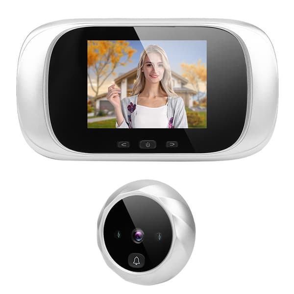 2.8in TFT LCD Visuell Dörrkikare IR Mörkerseende Cyklisk Lagring Kamera Dörrklocka Ding Dong Smart Åtkomstkontroll System Silver