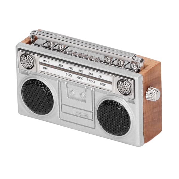 Dockskåpsradio i skala 1:12 Barn Simulerad Miniatyr Retro Radio Modell Leksakstillbehör Dekoration