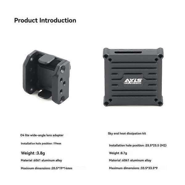 Axisflying för DJI O4 vidvinkelobjektivadapterfodral Air Unit värmefodral modifieringstillbehör för DJI O4 Air Unit