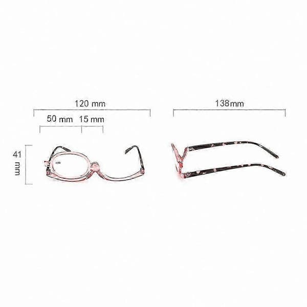 Roterande kosmetiska läsglasögon för kvinnor Vikbara glasögon Synvård purple Strength 4.00