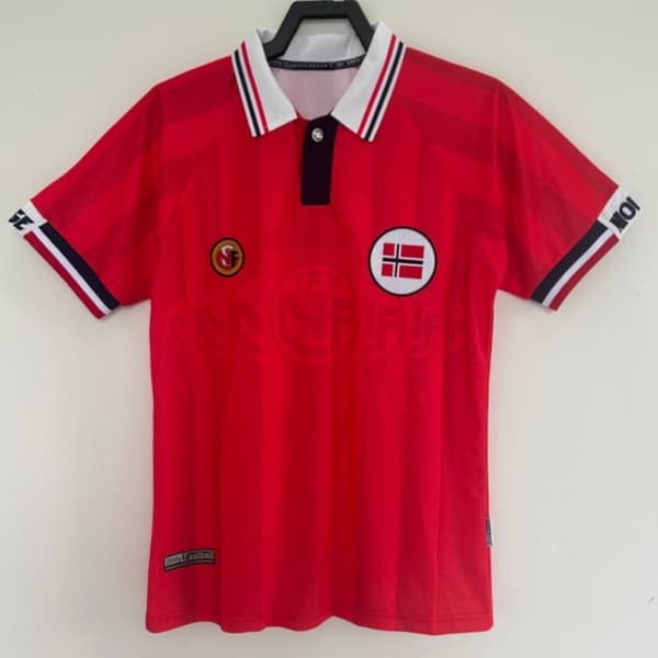 Norge 1998 VM Frankrig Hjemme Retro Trøje Størrelse S S