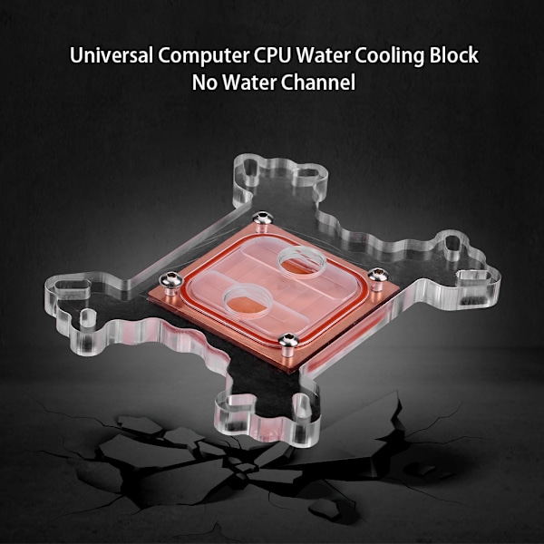 Universal Computer CPU Vandkøler Blok Køleblok Kobberbase Ingen Vandkanal