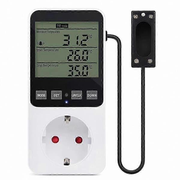 Smart digital termostat för temperatur- och luftfuktighetskontroll med värme- och kylfunktioner White&Black