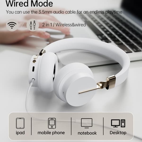 Trådløse hovedtelefoner, Over-ear Bluetooth-hovedtelefoner, trådløse Bluetooth-hovedtelefoner, grøn