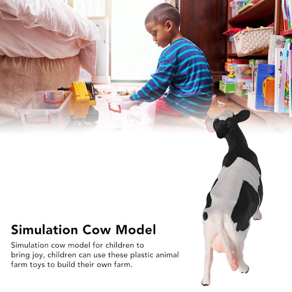 Solid Simulation Ko Model Levende Plast Børn Gårddyr Model Legetøj til Fantasi og Kreativitet Stimulation