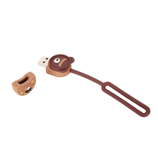 Tecknad USB-minne Brunbjörn Standard USB2.0 Plug and Play Höghastighetsminne Tumminne för Backup Resor Kontor 128GB