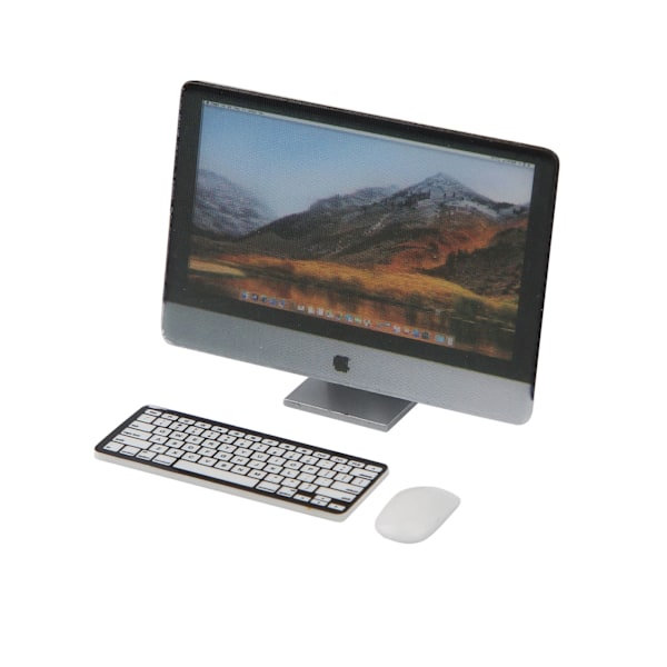 1:12 Miniatur Computer Sæt Skærm Tastatur Mus Simulation Dukkehus Tilbehør Computersæt