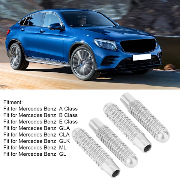 4st Bildörrlåsstift Knoppskydd Passar Mercedes Benz A B E CLA GLA GLK Klass (Silver)
