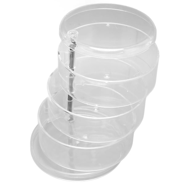 Roterande Smyckeskrin 3 Lager Transparent Plast 360 Graders Rotation Elegant Stil Örhängeshållare för Kvinnor