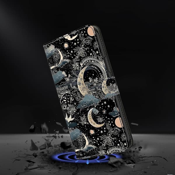 【03】For Samsung Galaxy A52 4G/ 5G/ A52s 5G Case Pattern Print Flip Folio Leather Phone Cover Moon