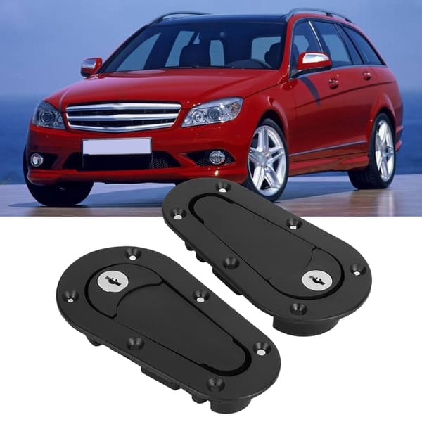 Kulfiber Racing Bil Hjelm Lås Universal Bonnet Lås Kit med Nøgler Sort
