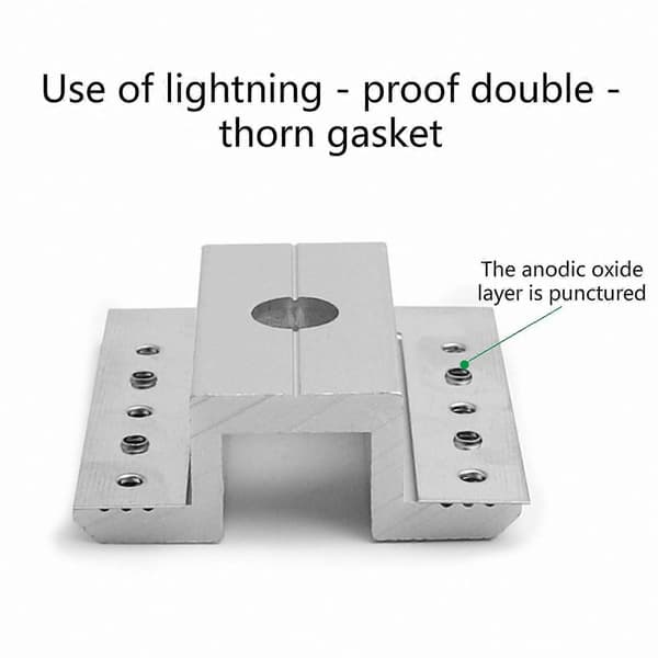 50-pack jordklämmor med bricka och distans för solpaneler, storlek 42x50 mm