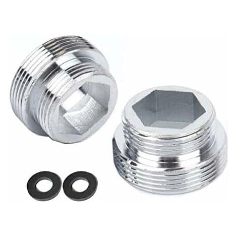 【03】2-pak solid metal vandhaneadapter kompatibel med køkkenhane (M24 til M22)