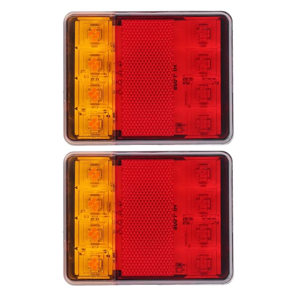 2 stk. Baglygte 12V 8LED Bagbremselys Blinklys Lampe til Trailer Campingvogn UTE Camper ATV